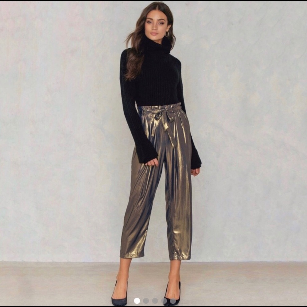 Gold high waisted pants
